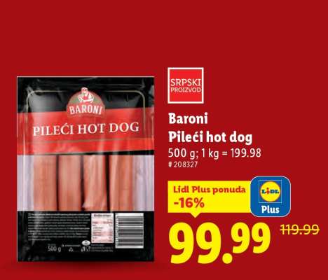 Baroni Pileći hot dog
