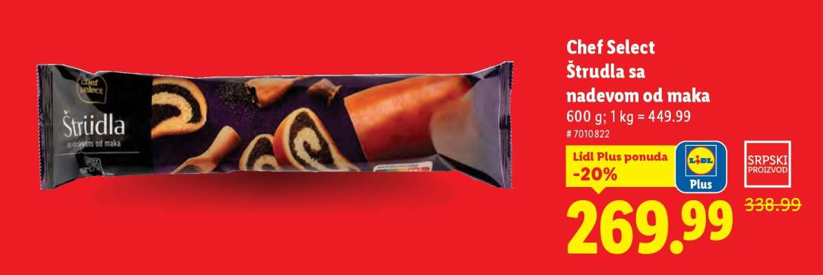 Chef Select Štrudla sa nadevom od maka