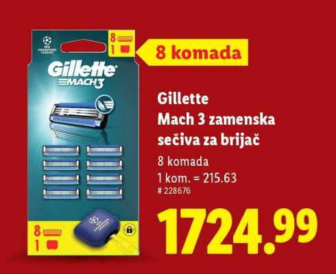Gillette Mach 3 zamenska sečiva za brijač
