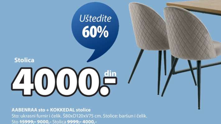 AABENRAA sto + KOKKEDAL stolice