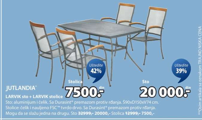 JUTLANDIA LARVIK sto + LARVIK stolice