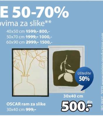 OSCAR RAM ZA SLIKE 30x40 cm