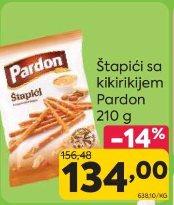 Štapići sa kikirikijem Pardon 210 g