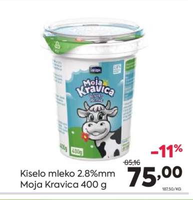 Kiselo mleko 2.8%mm Moja Kravica 400 g