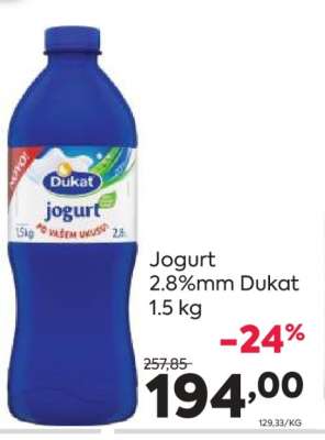 Jogurt 2.8%mm Dukat 1.5 kg
