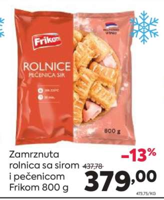 Zamrznuta rolnica sa sirom i pečenicom Frikom 800 g