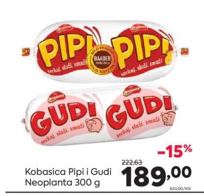 Kobasica Pipi i Gudi Neoplanta 300 g