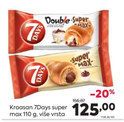 Kroasan 7Days super max 110 g, više vrsta