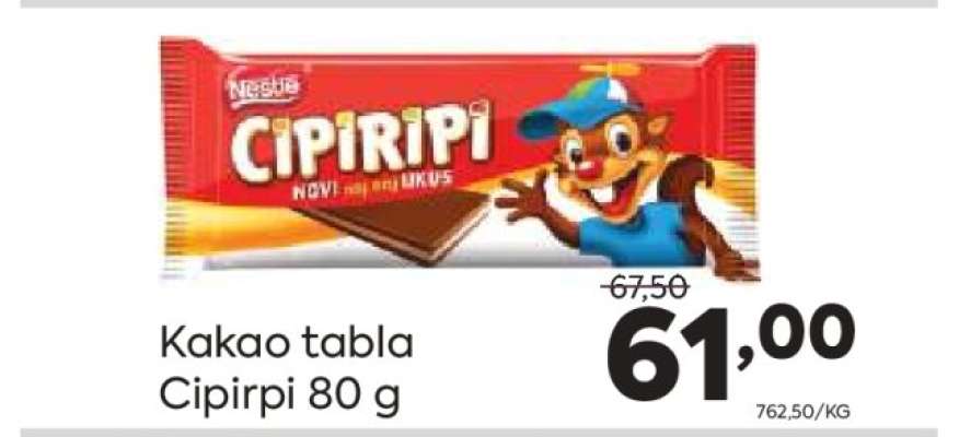 Kakao tabla cipiripi 80 g