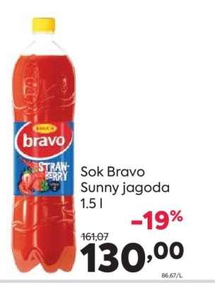 Sok Bravo sunny jagoda 1.5 l