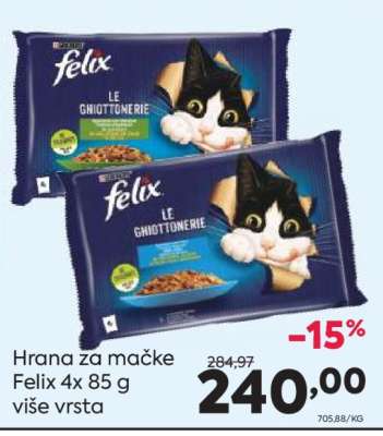 Hrana za mačke Felix 4x 85 g više vrsta