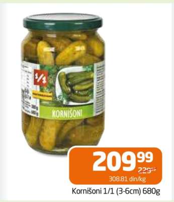 Kornišoni 1/1 (3-6cm) 680g