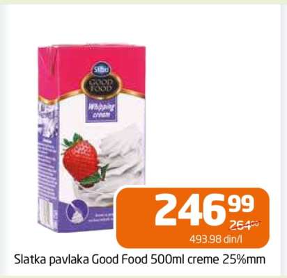 Slatka pavlaka Good Food 500ml creme 25%mm