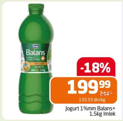 Jogurt 1%mm Balans+ 1,5kg Imlek