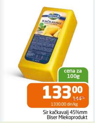 Sir kačkavalj 45%mm Biser Mlekoprodukt