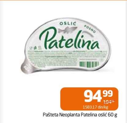 Pašteta Neoplanta Patelina oslić 60 g