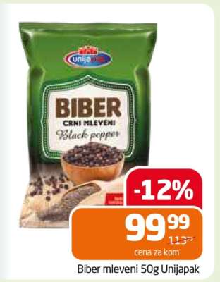 Biber mleveni 50g Unijapak
