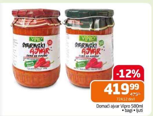 Domaći ajvar Vipro 580ml