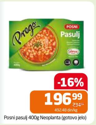 Posni pasulj 400g Neoplanta (gotovo jelo)