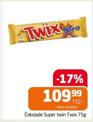 Čokolade Super twin Twix 75g