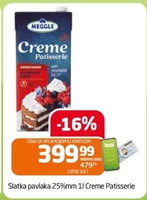 Slatka pavlaka 25%mm 1l Creme Patisserie