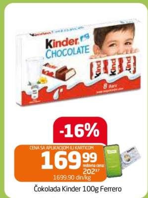 Čokolada Kinder 100g Ferrero