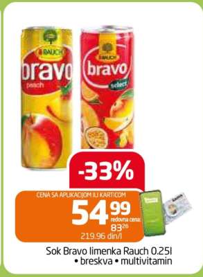 Sok Bravo limenka Rauch 0.25l