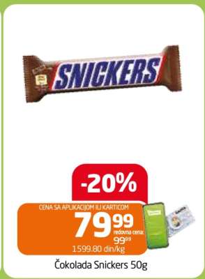 Čokolada Snickers 50g