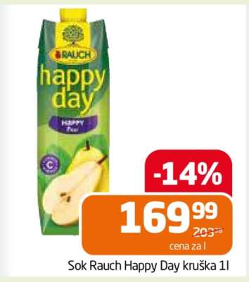 Sok Rauch Happy Day hruška 1l