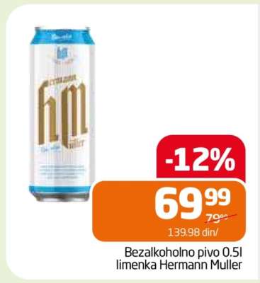 Bezalkoholno pivo 0.5l limenka Hermann Muller