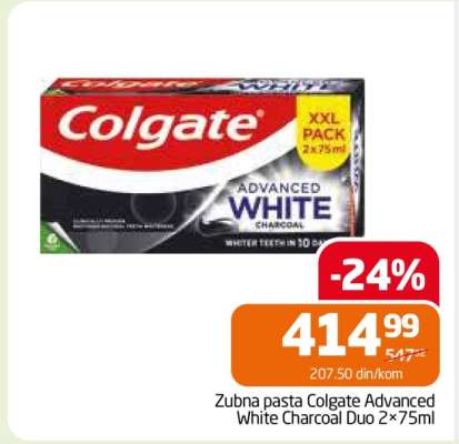 Zubna pasta Colgate Advanced White Charcoal Duo 2×75ml