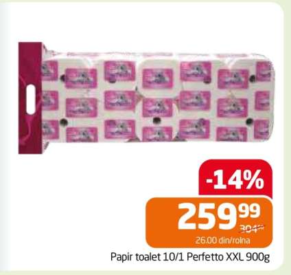 Papir toalet 10/1 Perfetto XXL 900g