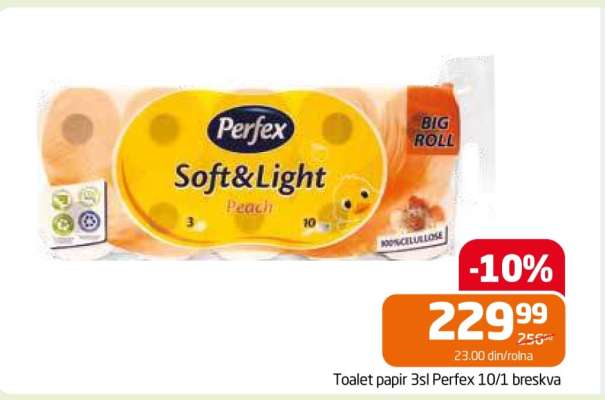 Toalet papir 3sl Perfex 10/1 breskva