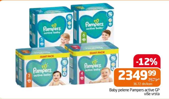 Baby pelene Pampers active GP