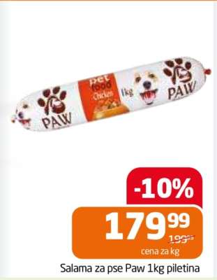 Salama za pse Paw 1kg piletina