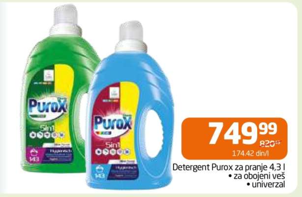 Detergent Purox za pranje 4,3 l