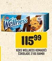 Keks Wellness Komadići Čokolade 210g Bambi