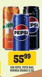 Sok Pepsi, Pepsi Max, Mirinda Orange 0.33L