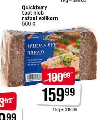 Quickbury Whole Rye Bread