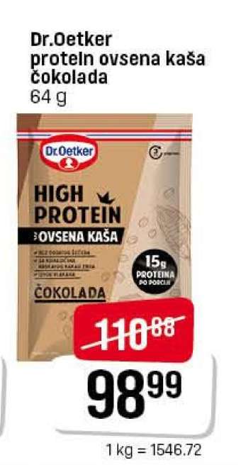 Dr.Oetker proteín ovsená kaša čokoláda