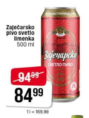 Zaječarsko pivo svetlo limenka