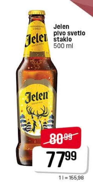 Jelen pivo svetlo staklo