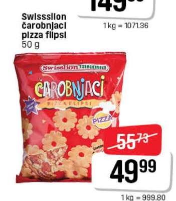 Swisslion čarobnjaci pizza flipsi 50 g