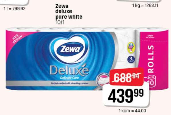 Zewa deluxe pure white 10/1