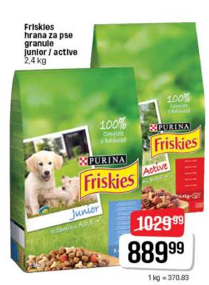 Friskies hrana za pse granule Junior/active 2,4 kg