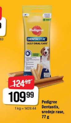 Pedigree Dentastix, srednje rase, 77 g