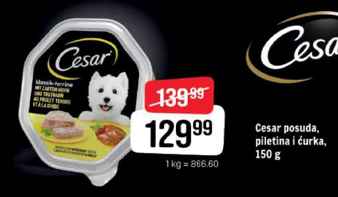 Cesar posuda, piletina i ćurka, 150 g