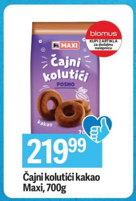 Čajni kolutići , kakao Maxi 700g