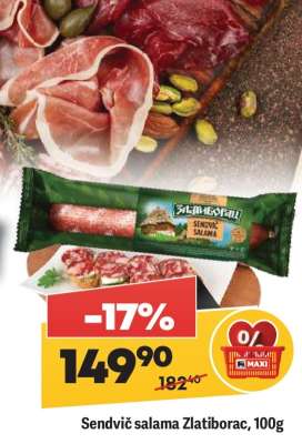Sendvič salama Zlatiborac , 100g