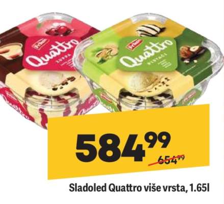 Sladoled Quattro više vrsta 1.65l